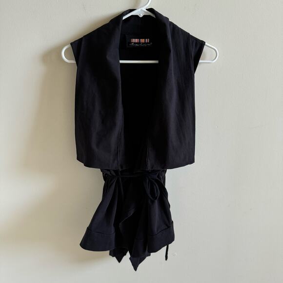 Talia Made In Peru Vest Ladies 0/S One Size Ruche Back Sleeveless Drawstring - Picture 3 of 11